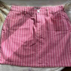 Pink with white stripes skirt